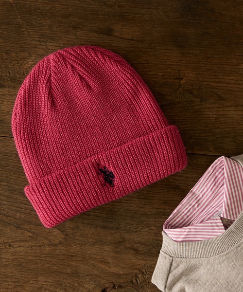 U.S. POLO ASSN.（ユーエスポロアッスン）の「【KIDS】【U.S. POLO ASSN/ユーエスポロアッスン】ワンポイント刺繍ニットキャップ（ニットキャップ/ビーニー・キッズ・ブラック/アイボリー/ピンク/グレー/オレンジ/ネイビー/ダークグリーン・ONE SIZE）」の6枚目の写真