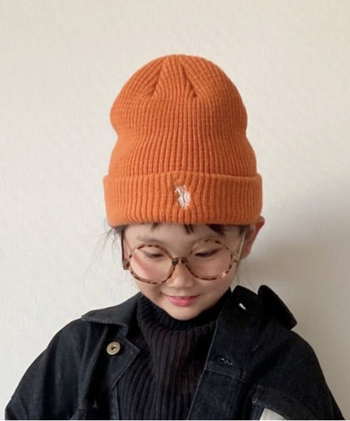 U.S. POLO ASSN.（ユーエスポロアッスン）の「【KIDS】【U.S. POLO ASSN/ユーエスポロアッスン】ワンポイント刺繍ニットキャップ（ニットキャップ/ビーニー・キッズ・ブラック/アイボリー/ピンク/グレー/オレンジ/ネイビー/ダークグリーン・ONE SIZE）」の7枚目の写真