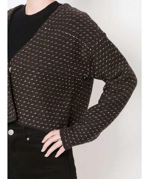 LAGUNAMOON（ラグナムーン）の「ツィードショートニットジャケット（その他アウター・レディース・ブラウン/イエロー・FREE）」の5枚目の写真