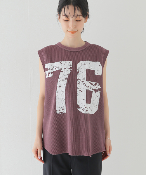 plage(プラージュ)の「ワッフルナンバリングトップス(Tシャツ/カットソー・レディース・ブラウン/ホワイト/レンガ・FREE)」の10枚目の写真