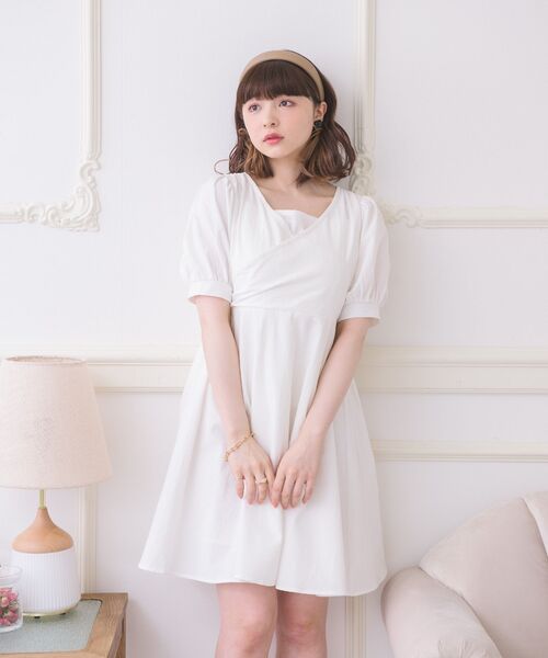 ems excite（エムズエキサイト）の「カシュクールバックリボンOP（ワンピース・レディース・ブラック/ホワイト/ピンク・FREE）」の12枚目の写真