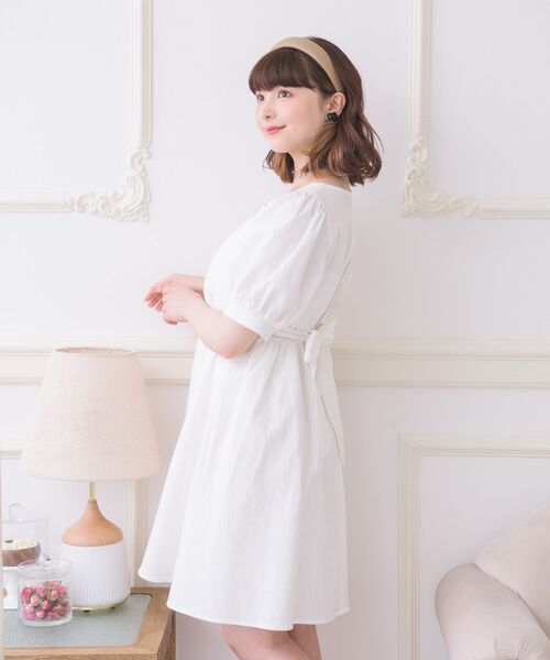 ems excite（エムズエキサイト）の「カシュクールバックリボンOP（ワンピース・レディース・ブラック/ホワイト/ピンク・FREE）」の13枚目の写真