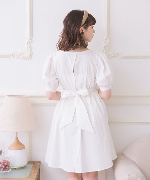 ems excite（エムズエキサイト）の「カシュクールバックリボンOP（ワンピース・レディース・ブラック/ホワイト/ピンク・FREE）」の14枚目の写真