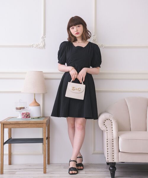 ems excite（エムズエキサイト）の「カシュクールバックリボンOP（ワンピース・レディース・ブラック/ホワイト/ピンク・FREE）」の15枚目の写真