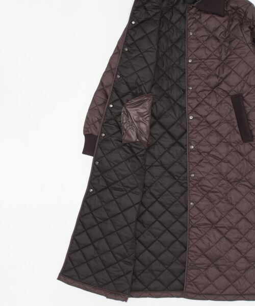 mizuiroind（ミズイロインド）の「リブカラーキルティングロングコート