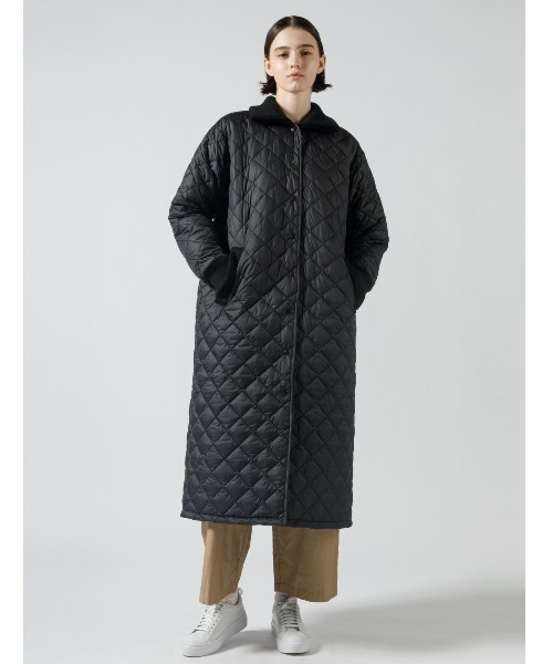 極美品✨mizuiroind リブカラー　キルティング　ロングコート　ブラック mizuiroind（ミズイロインド）の「[mizuiro ind/ミズイロインド