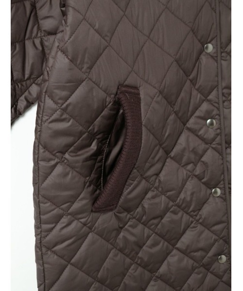 mizuiroind（ミズイロインド）の「リブカラーキルティングロングコート