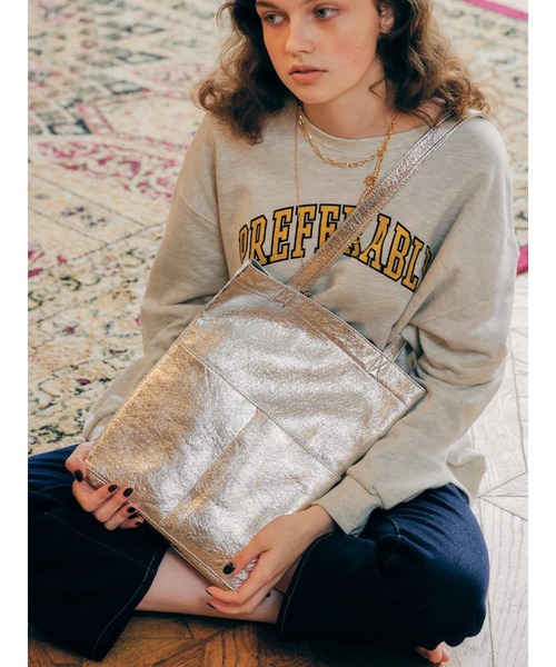 AMERICAN HOLIC（アメリカンホリック）の「メタリックポケット付サブトートバッグ（トートバッグ・レディース・オレンジ/ピンク/グリーン/シルバー・FREE）」の14枚目の写真