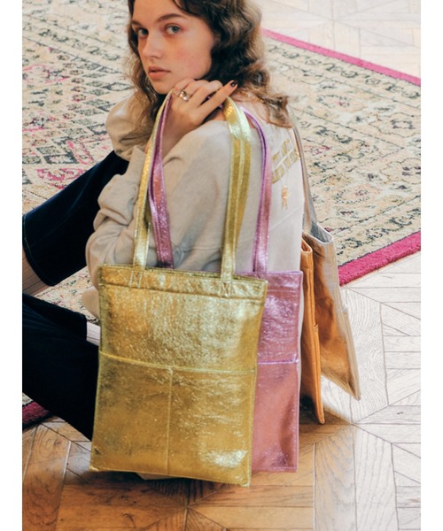 AMERICAN HOLIC（アメリカンホリック）の「メタリックポケット付サブトートバッグ（トートバッグ・レディース・オレンジ/ピンク/グリーン/シルバー・FREE）」の19枚目の写真