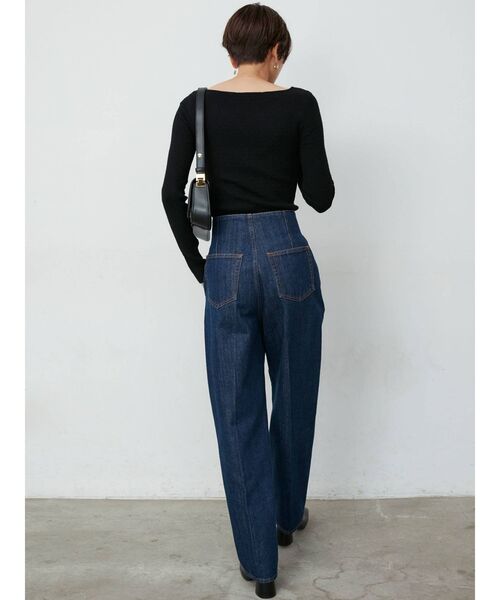 LAGUNAMOON（ラグナムーン）の「ステッチテーパードデニムパンツ（デニムパンツ・レディース・インディゴブルー・SMALL/MEDIUM）」の7枚目の写真