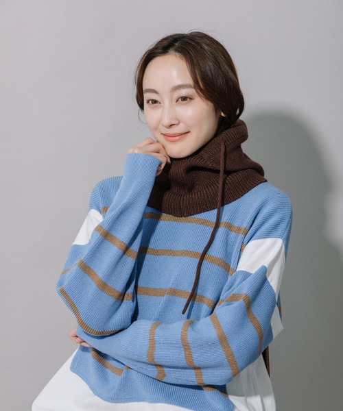 Munich(ミューニック)の「ニットバラクラバ(ニットキャップ/ビーニー・レディース・ブラウン/ベージュ/グレー/ブラック・FREE)」の8枚目の写真