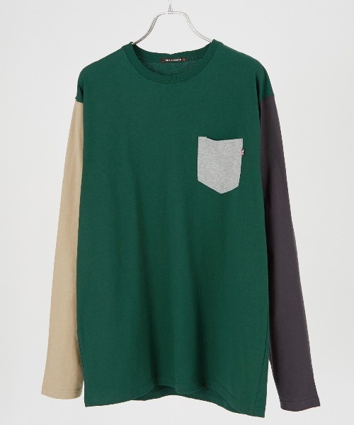 improves(インプローブス)の「クレイジー配色 USコットン 無地 ポケットロンT(Tシャツ/カットソー・メンズ・ネイビー/杢グレー/ブラック/チャコール/ホワイト/ベージュ系その他/ベージュ/ブラウン/ホワイト系その他/ダークグリーン・LARGE/MEDIUM/X-LARGE)」の9枚目の写真