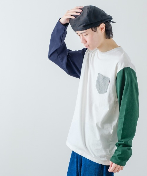 improves(インプローブス)の「クレイジー配色 USコットン 無地 ポケットロンT(Tシャツ/カットソー・メンズ・ネイビー/杢グレー/ブラック/チャコール/ホワイト/ベージュ系その他/ベージュ/ブラウン/ホワイト系その他/ダークグリーン・LARGE/MEDIUM/X-LARGE)」の21枚目の写真