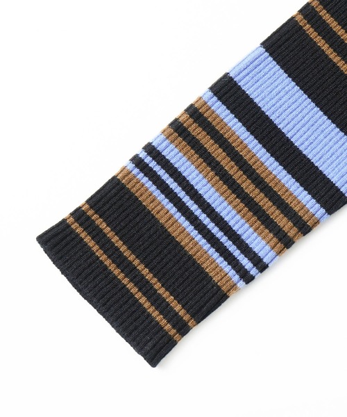 X-girl（エックスガール）の「MULTI STRIPE KNIT TOP（ニット/セーター・レディース・ベージュ/グリーン/ブラック・ONE SIZE）」の5枚目の写真