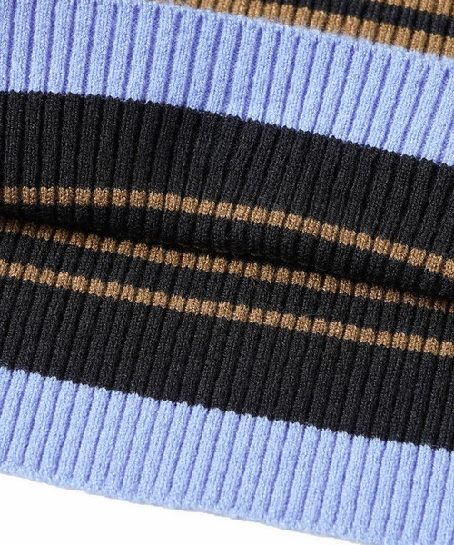 X-girl（エックスガール）の「MULTI STRIPE KNIT TOP（ニット/セーター・レディース・ベージュ/グリーン/ブラック・ONE SIZE）」の11枚目の写真