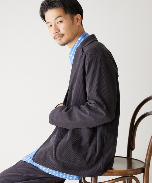 417 EDIFICE（フォーワンセブンエディフィス）の「【ジャケット+イージーパンツの2点セット】コーデュロイセットアップ（テーラードジャケット・メンズ・チャコールグレー/ブラウン/ベージュ/カーキ・SMALL/MEDIUM/LARGE/X-LARGE）」の8枚目の写真
