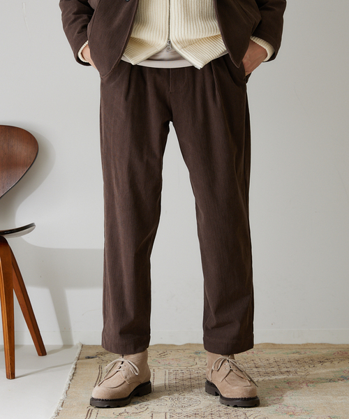 417 EDIFICE（フォーワンセブンエディフィス）の「【ジャケット+イージーパンツの2点セット】コーデュロイセットアップ（テーラードジャケット・メンズ・チャコールグレー/ブラウン/ベージュ/カーキ・SMALL/MEDIUM/LARGE/X-LARGE）」の12枚目の写真