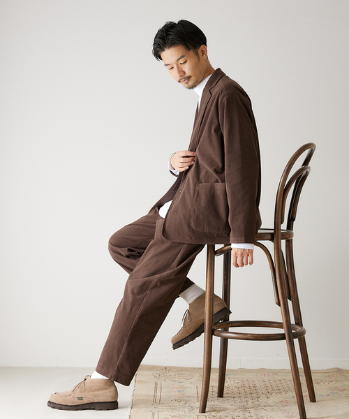 417 EDIFICE（フォーワンセブンエディフィス）の「【ジャケット+イージーパンツの2点セット】コーデュロイセットアップ（テーラードジャケット・メンズ・チャコールグレー/ブラウン/ベージュ/カーキ・SMALL/MEDIUM/LARGE/X-LARGE）」の13枚目の写真