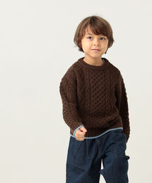 BEAMS mini（ビームスミニ）の「BEAMS mini / ケーブル ニット プルオーバー 22F（90～150㎝)（ニット/セーター・キッズ）」