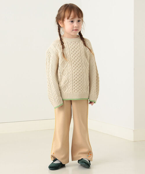 BEAMS mini（ビームスミニ）の「BEAMS mini / ケーブル ニット プルオーバー 22F（90～150㎝)（ニット/セーター・キッズ・オレンジ系その他5/サックスブルー/ナチュラル/ブラウン・130/100/140/90/120/150/110）」の17枚目の写真