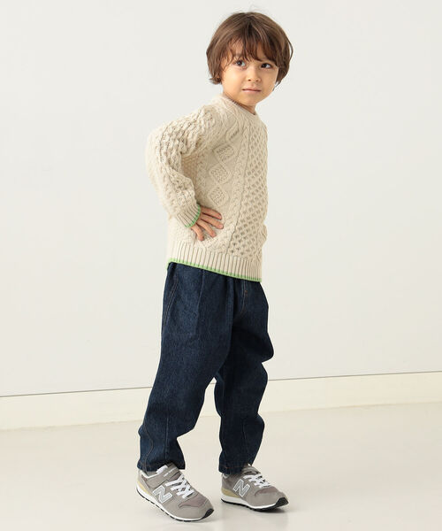 BEAMS mini（ビームスミニ）の「BEAMS mini / ケーブル ニット プルオーバー 22F（90～150㎝)（ニット/セーター・キッズ・オレンジ系その他5/サックスブルー/ナチュラル/ブラウン・130/100/140/90/120/150/110）」の20枚目の写真