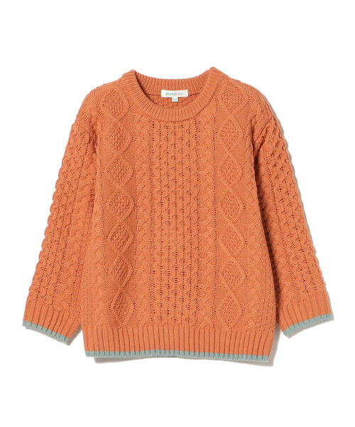 BEAMS mini（ビームスミニ）の「BEAMS mini / ケーブル ニット プルオーバー 22F（90～150㎝)（ニット/セーター・キッズ・オレンジ系その他5/サックスブルー/ナチュラル/ブラウン・130/100/140/90/120/150/110）」の13枚目の写真