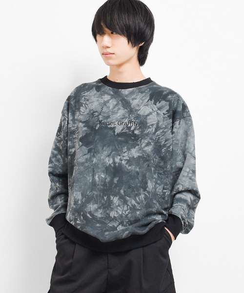 KENES GRAFFITI（ケネスグラフィティ）の「タイダイ染トレーナー（スウェット・メンズ・ブラック/グレー・S/M/L/XS）」の3枚目の写真