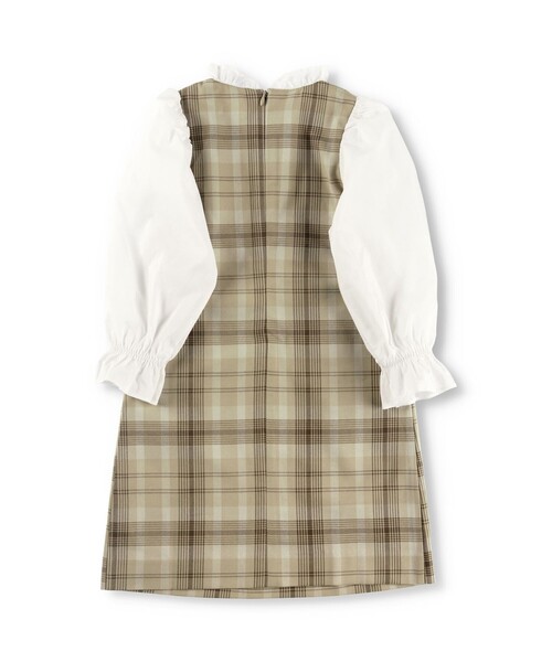 BRANSHES（ブランシェス）の「【ハレの日】チェック柄ワンピース（ワンピース・キッズ・ブラウン/グレー・100/110/120/130/140/150/160）」の4枚目の写真