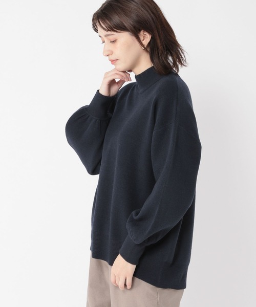 studio CLIP（スタディオクリップ）の「【お手入れラクラクニット】12ゲージソフィニーボトルネックプルオーバー（Tシャツ/カットソー・レディース・ネイビー/ピンク/ブルー/グリーン・MEDIUM/LARGE）」の2枚目の写真