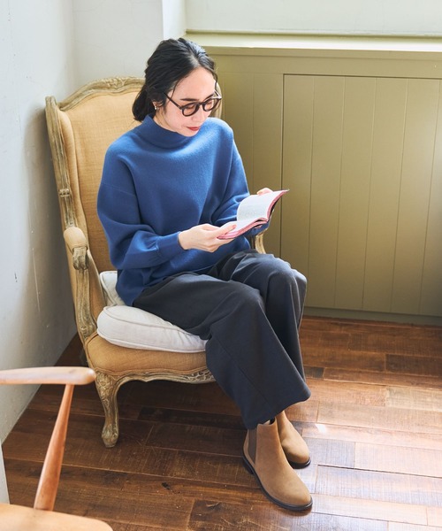 studio CLIP（スタディオクリップ）の「【お手入れラクラクニット】12ゲージソフィニーボトルネックプルオーバー（Tシャツ/カットソー・レディース・ネイビー/ピンク/ブルー/グリーン・MEDIUM/LARGE）」の14枚目の写真