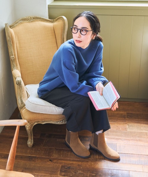 studio CLIP（スタディオクリップ）の「【お手入れラクラクニット】12ゲージソフィニーボトルネックプルオーバー（Tシャツ/カットソー・レディース・ネイビー/ピンク/ブルー/グリーン・MEDIUM/LARGE）」の12枚目の写真