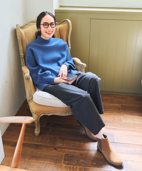 studio CLIP（スタディオクリップ）の「【お手入れラクラクニット】12ゲージソフィニーボトルネックプルオーバー（Tシャツ/カットソー・レディース・ネイビー/ピンク/ブルー/グリーン・MEDIUM/LARGE）」の16枚目の写真