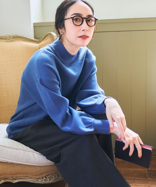 studio CLIP（スタディオクリップ）の「【お手入れラクラクニット】12ゲージソフィニーボトルネックプルオーバー（Tシャツ/カットソー・レディース・ネイビー/ピンク/ブルー/グリーン・MEDIUM/LARGE）」の22枚目の写真