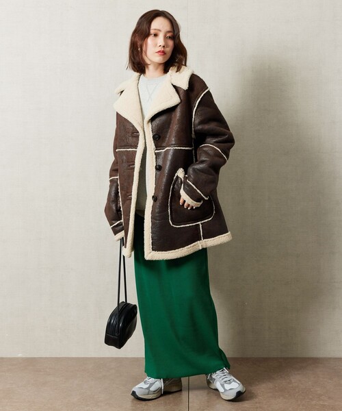FREAK'S STORE（フリークスストア）の「【WEB限定】ムートンボアコート（その他アウター・レディース・ダークブラウン/ベージュ・ﾌﾘ-）」の19枚目の写真