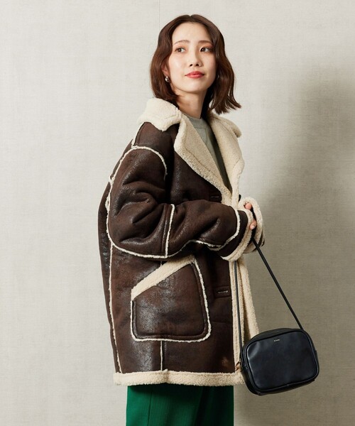 FREAK'S STORE（フリークスストア）の「【WEB限定】ムートンボアコート（その他アウター・レディース・ダークブラウン/ベージュ・ﾌﾘ-）」の8枚目の写真