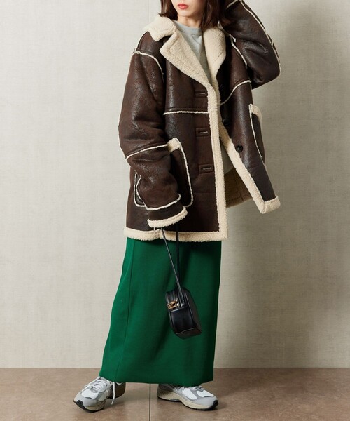FREAK'S STORE（フリークスストア）の「【WEB限定】ムートンボアコート（その他アウター・レディース・ダークブラウン/ベージュ・ﾌﾘ-）」の5枚目の写真