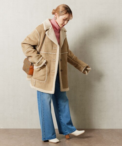 FREAK'S STORE（フリークスストア）の「【WEB限定】ムートンボアコート（その他アウター・レディース・ダークブラウン/ベージュ・ﾌﾘ-）」の15枚目の写真