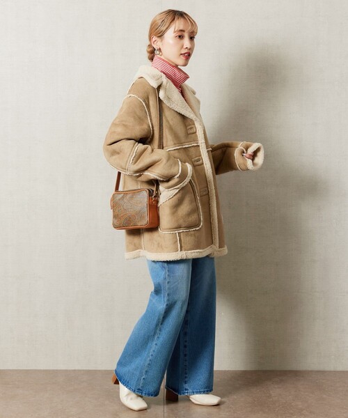 FREAK'S STORE（フリークスストア）の「【WEB限定】ムートンボアコート（その他アウター・レディース・ダークブラウン/ベージュ・ﾌﾘ-）」の20枚目の写真