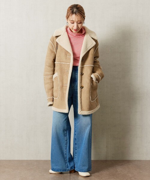 FREAK'S STORE（フリークスストア）の「【WEB限定】ムートンボアコート（その他アウター・レディース・ダークブラウン/ベージュ・ﾌﾘ-）」の9枚目の写真