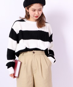 COMME des GARCONS マルチボーダー ショート丈 ニット COMME des GARCONS マルチボーダー ショート丈 ニット