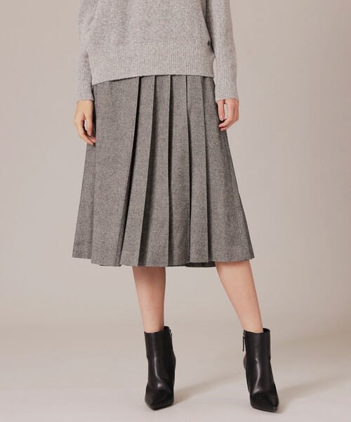 MACKINTOSH LONDON（マッキントッシュ ロンドン）の「シックツイードプリーツスカート（スカート・レディース・ベージュ/ブラック・38/36）」の2枚目の写真