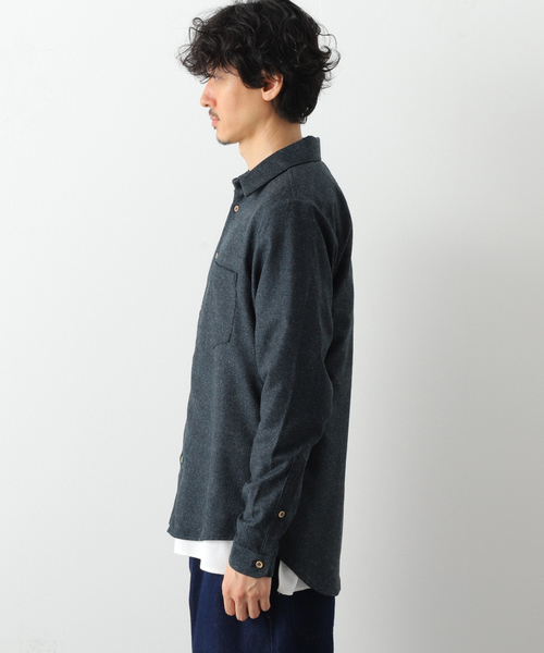 FRANK LEDER（フランクリーダー）の「【FRANK LEDER/フランクリーダー】BLUEGREY WOOL SHIRT（シャツ/ブラウス・メンズ・ダークブルー・MEDIUM）」の4枚目の写真