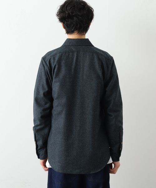 FRANK LEDER フランクリーダー　シャツ セール】【FRANK LEDER/フランクリーダー】BLUEGREY WOOL SHIRT