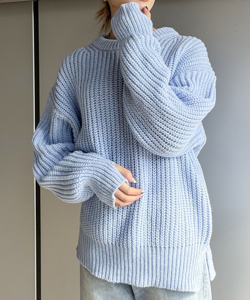 JOINT WORKS（ジョイントワークス）の「フェアリールーズニット（ニット/セーター・レディース・オレンジ/モスグリーン/サックスブルー・FREE）」の2枚目の写真