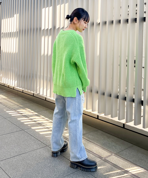 JOINT WORKS（ジョイントワークス）の「フェアリールーズニット（ニット/セーター・レディース・オレンジ/モスグリーン/サックスブルー・FREE）」の21枚目の写真