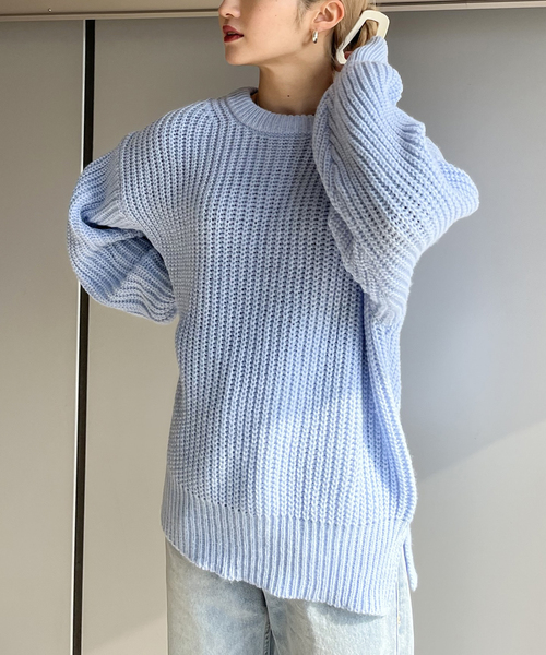 JOINT WORKS（ジョイントワークス）の「フェアリールーズニット（ニット/セーター・レディース・オレンジ/モスグリーン/サックスブルー・FREE）」の18枚目の写真