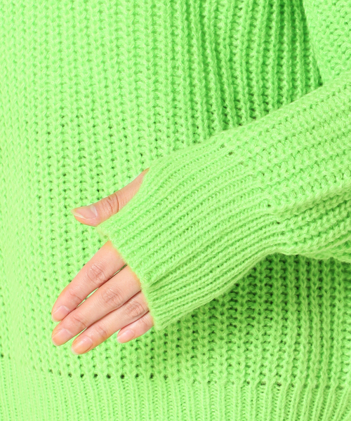 JOINT WORKS（ジョイントワークス）の「フェアリールーズニット（ニット/セーター・レディース・オレンジ/モスグリーン/サックスブルー・FREE）」の10枚目の写真