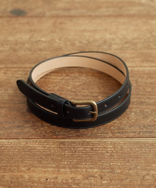 bulle de savon(ビュルデサボン)の「leather Belt(ベルト・レディース・ダークブラウン/ブラック・FREE)」の2枚目の写真