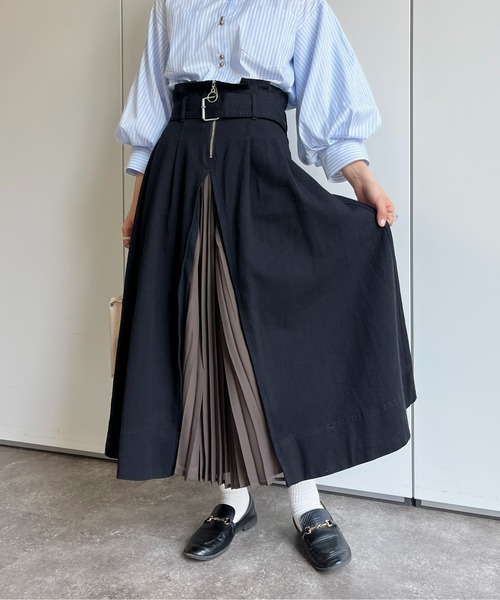 デイアンドグレイド 女っぷり シフォン プリーツ ヘム 女優 スカート TITTY＆CO. スカート クラシカルプリーツスカート : ZOZOTOWN