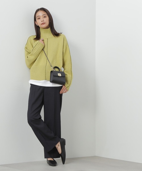 N.（N. Natural Beauty Basic）（エヌエヌナチュラルビューティーベーシック）の「◆ラメパイピングミドルニット（ニット/セーター・レディース・ライトグリーン/スミクロ/オフホワイト・MEDIUM）」の15枚目の写真